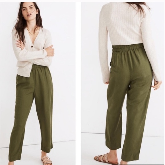 Madewell Pants - Madewell Tapered Huston Linen Blend Ankle Pants